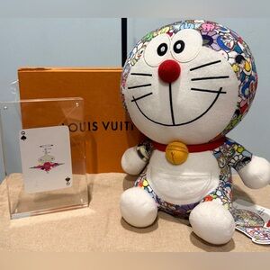Takashi Murakami x Uniqlo x Doraemon Plush Toy + LV play card + keychain